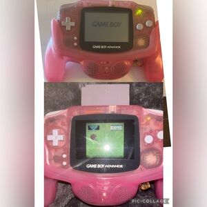 Vintage Nintendo Game Boy Advance pink console w/ pink holder-works $75

-